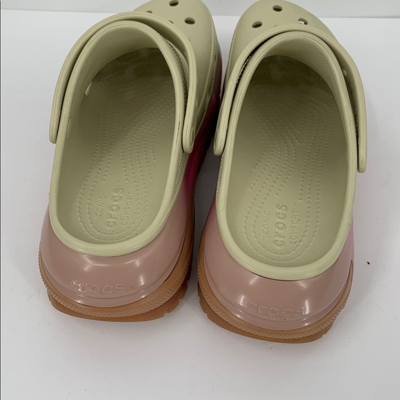 CROCS Mega Crush colordip clog shoe platform ombre pink tan slide wedge women 12 - Picture 6 of 7